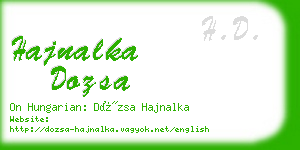 hajnalka dozsa business card